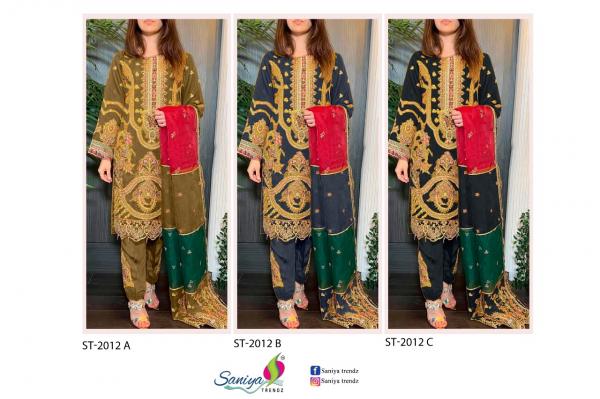 Saniya St 2012 Hit Colour Organza Designer Pakistani Suit Collection